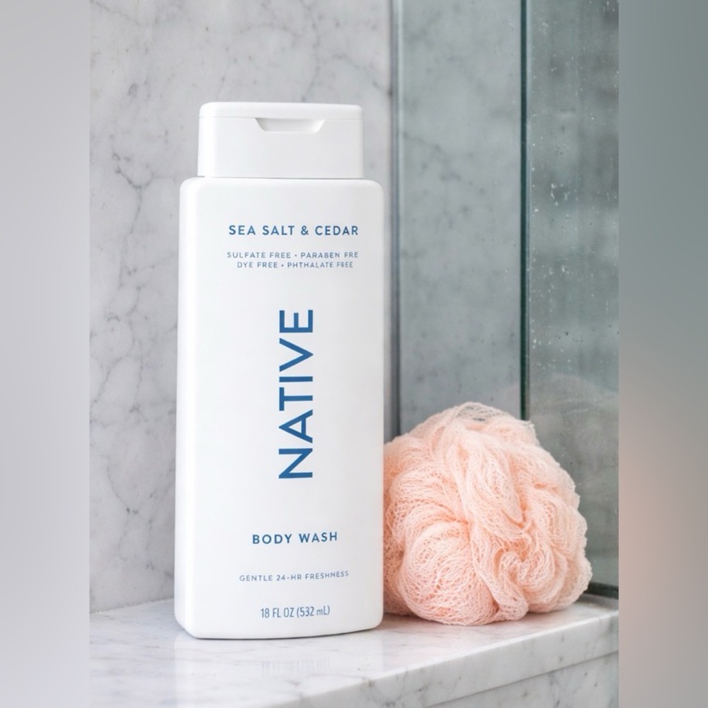 Native Sea Salt & Cedar Body Wash - Clean Beauty Hydration - Picture 2 of 2